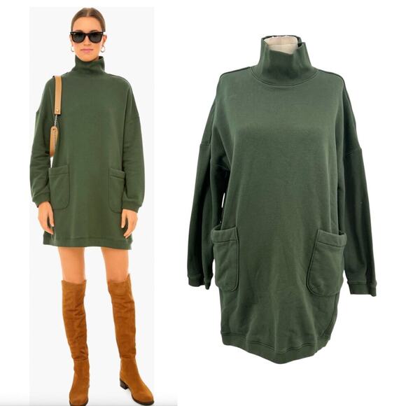 Tuckernuck Pomander Place Forest Green Porter Dress Sweatshirt Size Medium‎ - Picture 1 of 13